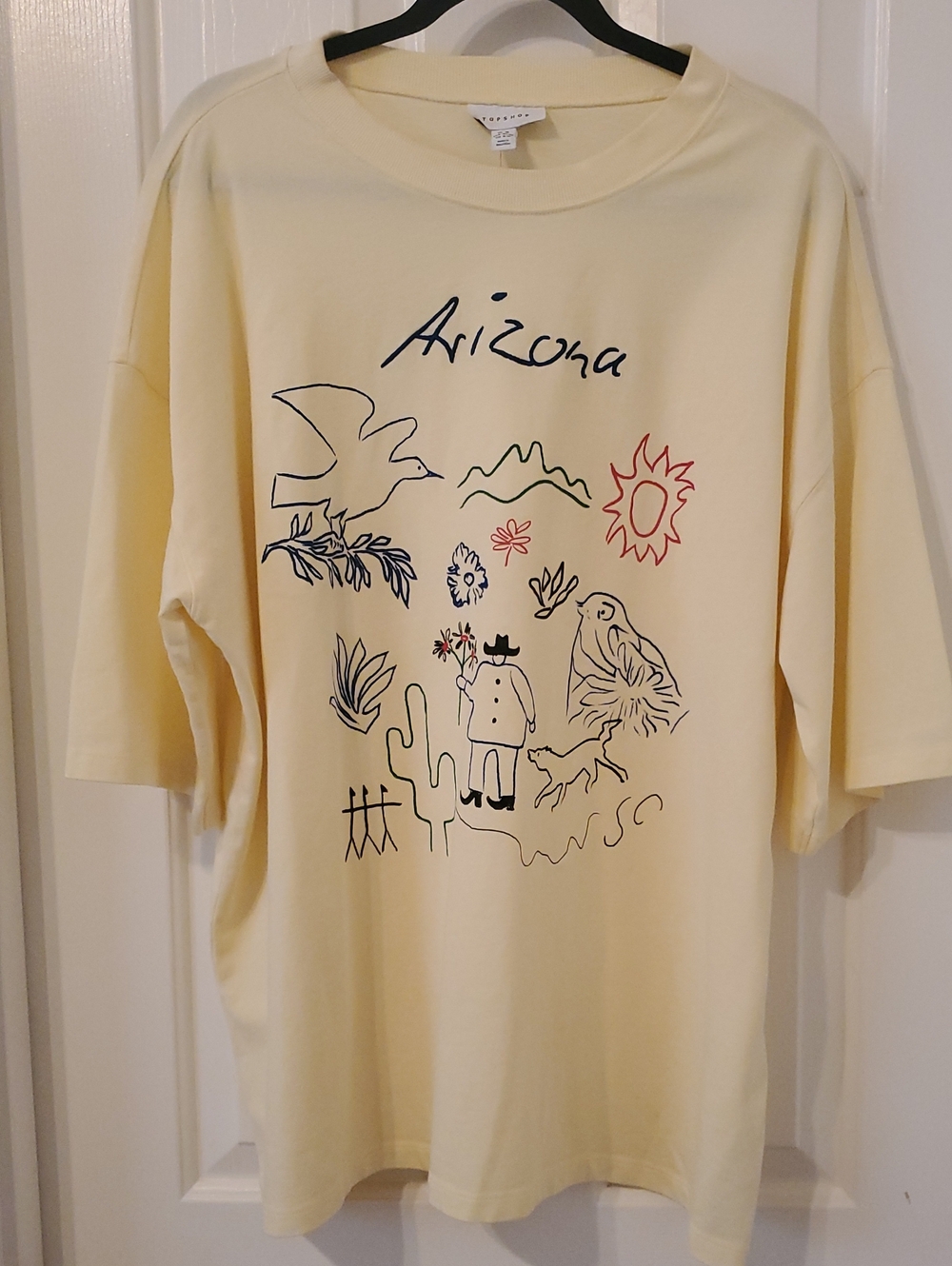 Topshop Yellow Short Sleeve Arizona Graphic Tee